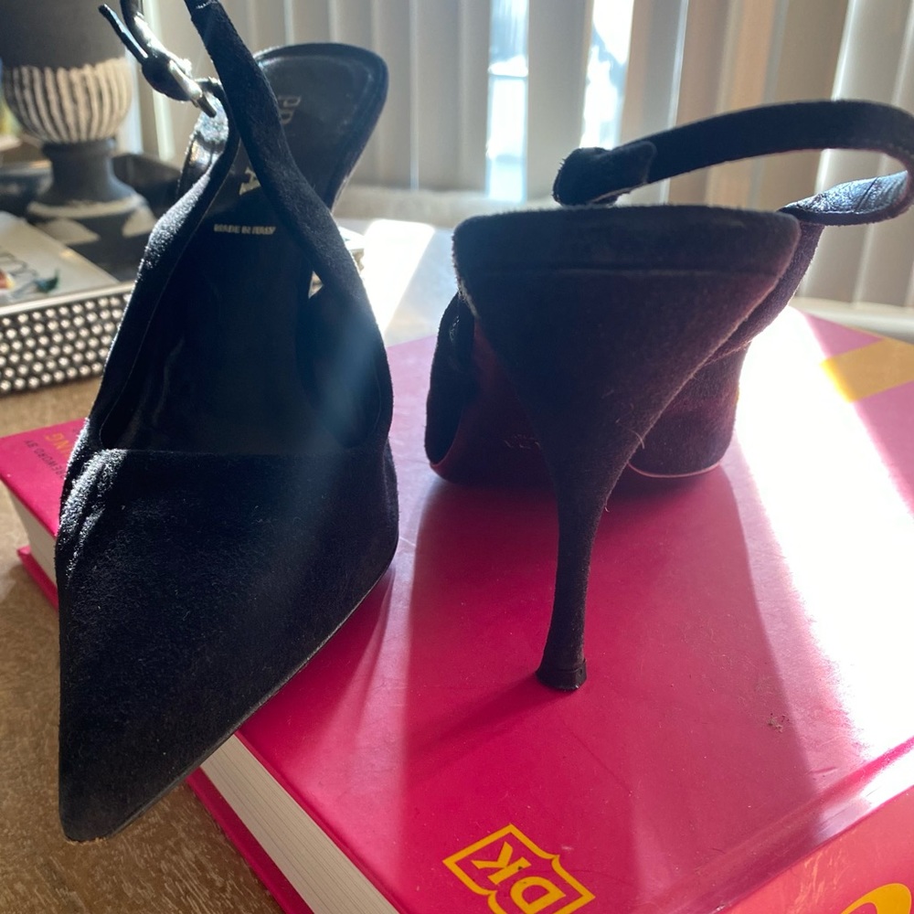 Genuine Black suede Prada ladies shoes size 7and half.